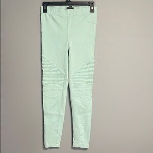 Beulah Girls Mint Green Moto Pull On Pants Size Large